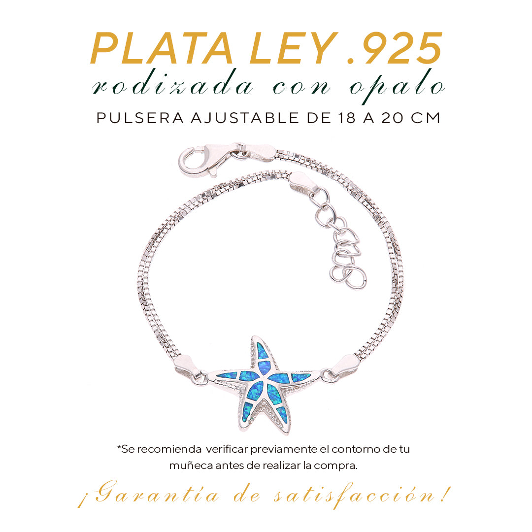 Pulsera Estrella de Mar de Ópalo Plata.925