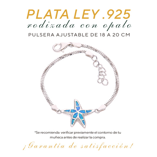 Pulsera Estrella de Mar de Ópalo Plata.925