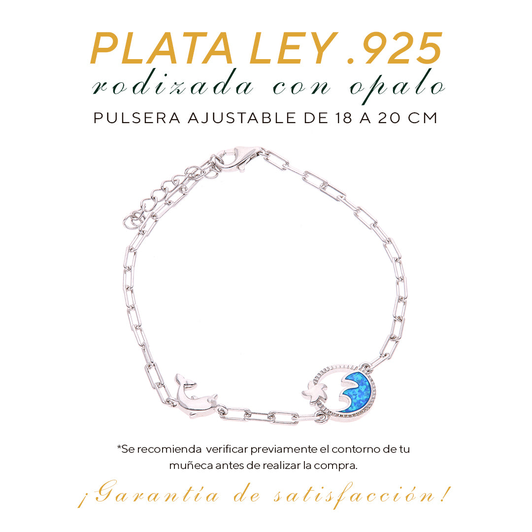Pulsera Corazón Marino de Ópalo Plata .925