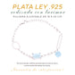 Pulsera Moderna Mixta de Larimar en Plata.925