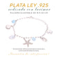 Pulsera Marina con Dijes de Larimar en Plata.925