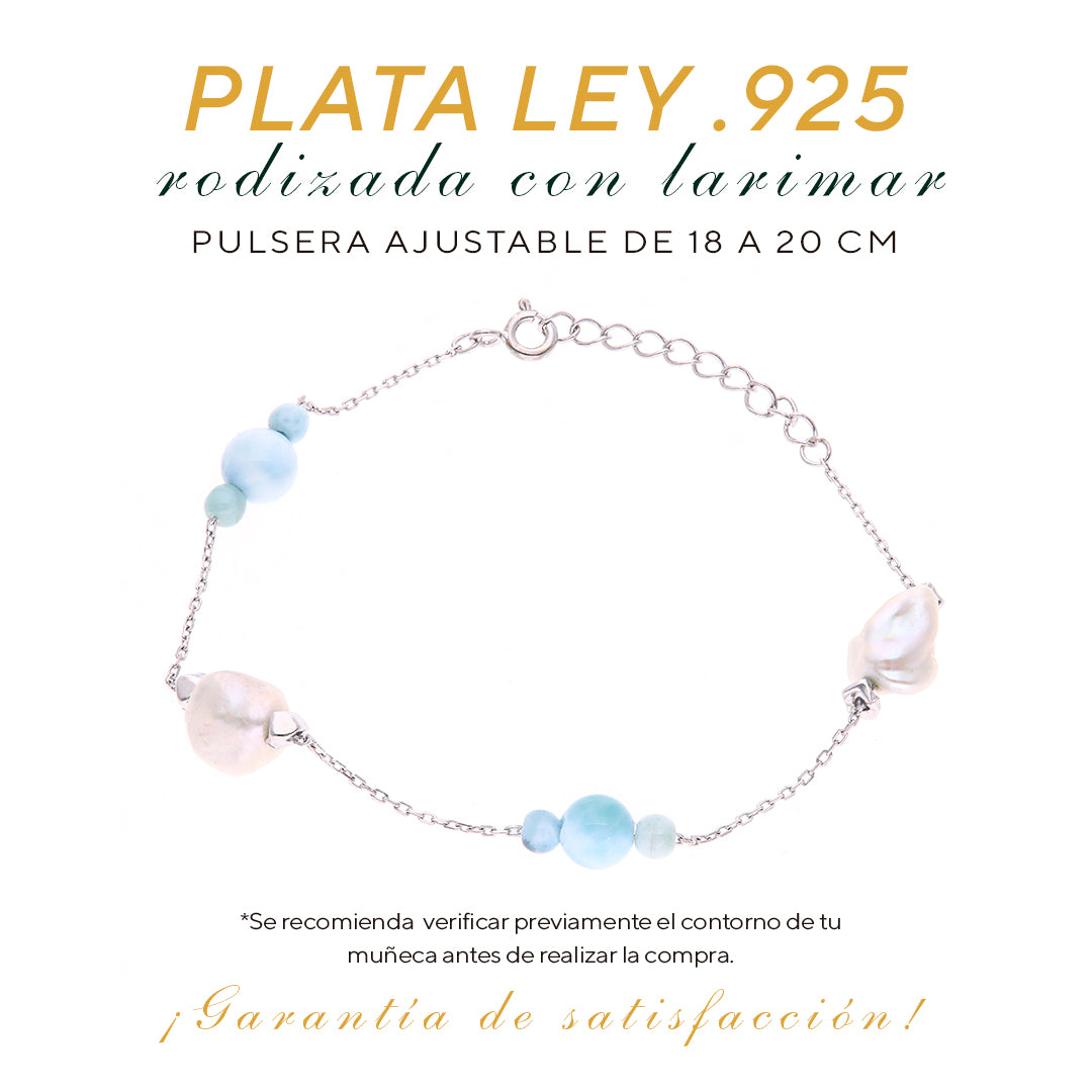 Pulsera Delicada de Larimar en Plata.925