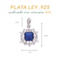 DIJE  EN PLATA LEY .925, CON RODIO , ZIRCONIA AAA  AZUL ZAFIRO  Y  BLANCO Y AZUL, REDONDO