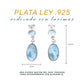 Aretes Larimar Ovalado en Plata.925