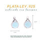 Arete Redondo de Larimar en Plata.925
