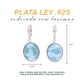 Arete Ovalado Clásico Larimar en Plata.925