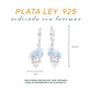 Aretes Concha  Larimar en Plata.925