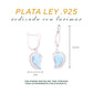 Arete Colgante Media Luna de Larimar Plata.925
