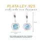 Arete Cuadrado Decorativo de Larimar en Plata.925