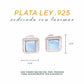 Aretes Cuadrados de Larimar en Plata.925
