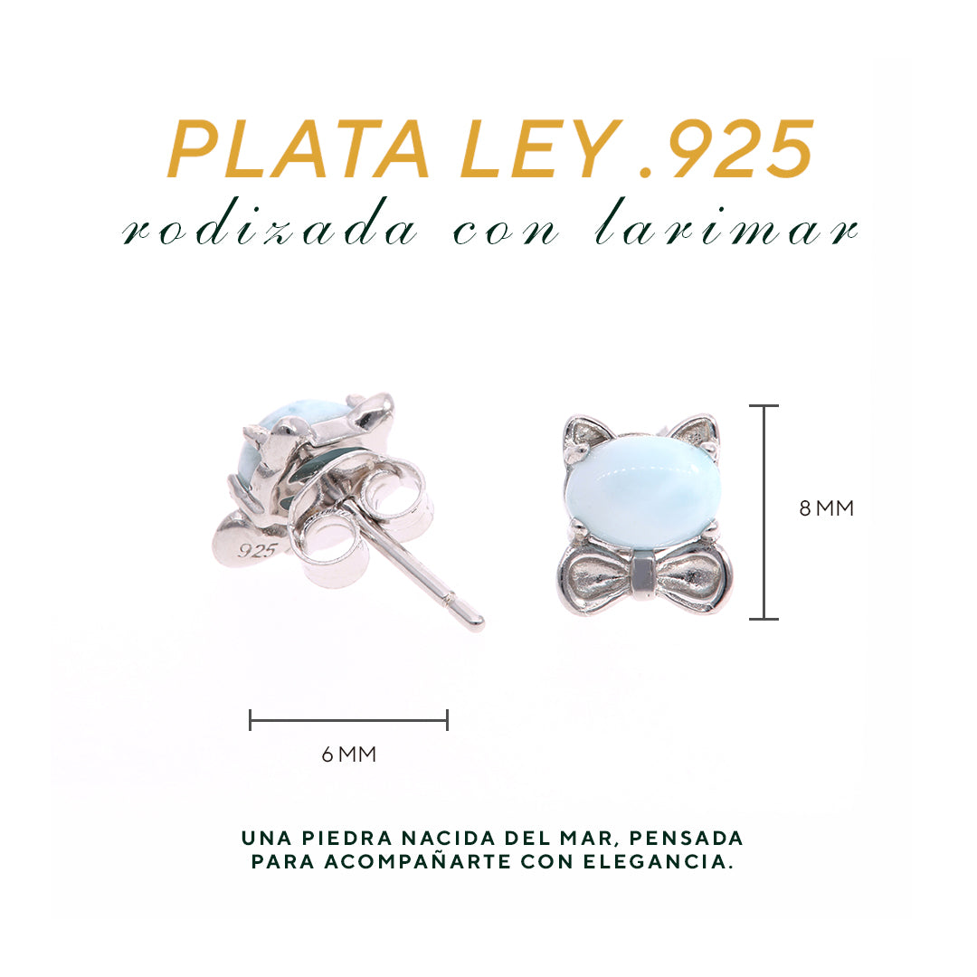 Aretes Minimalistas de Larimar en Plata.925