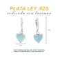 Aretes Corazón de Larimar en Plata.925