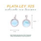 aretes Redondo Clásico Larimar Plata.925