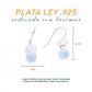 Arete Colgante Perla y Larimar en Plata.925