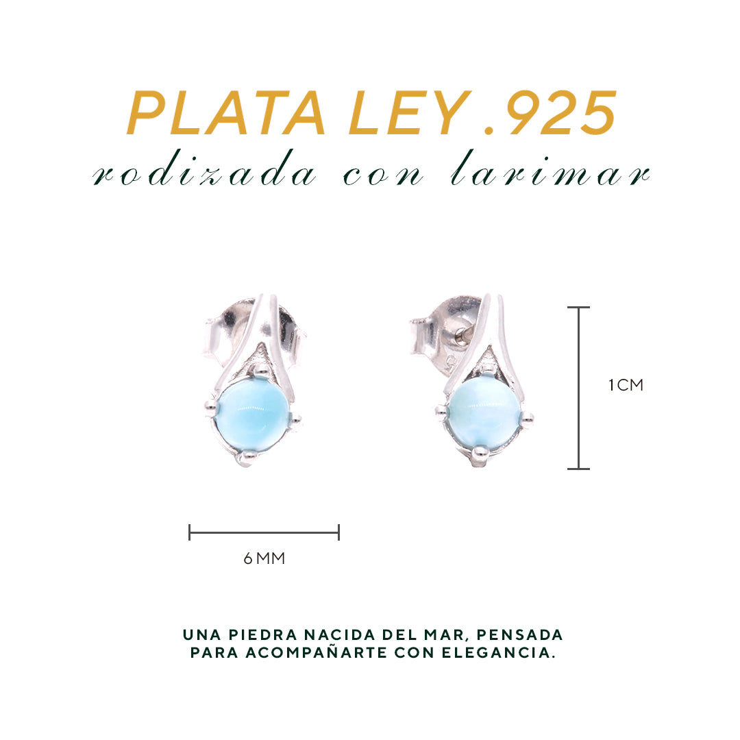 Aretes Geométricos de Larimar en Plata.925