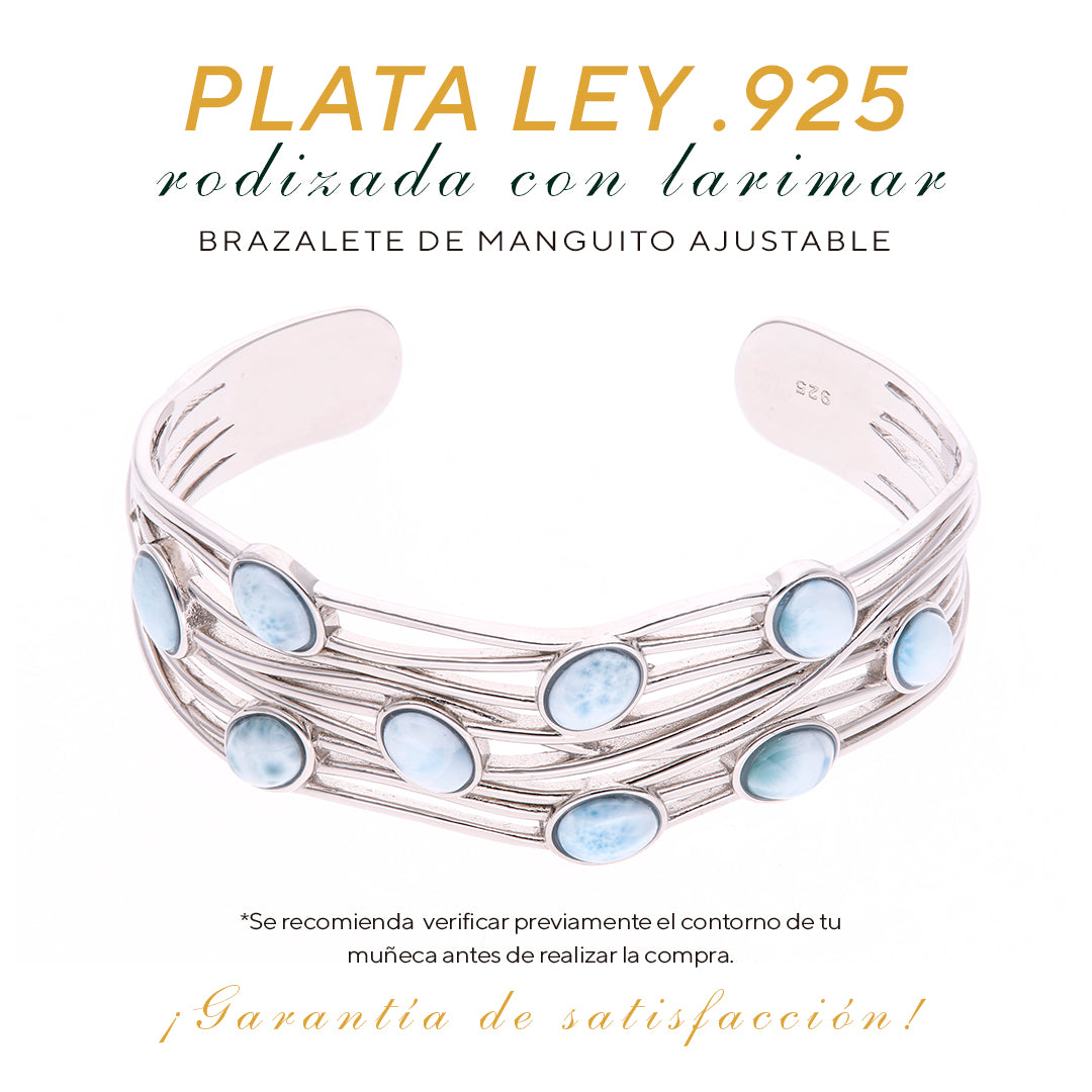 Brazalete de Larimar en Plata.925