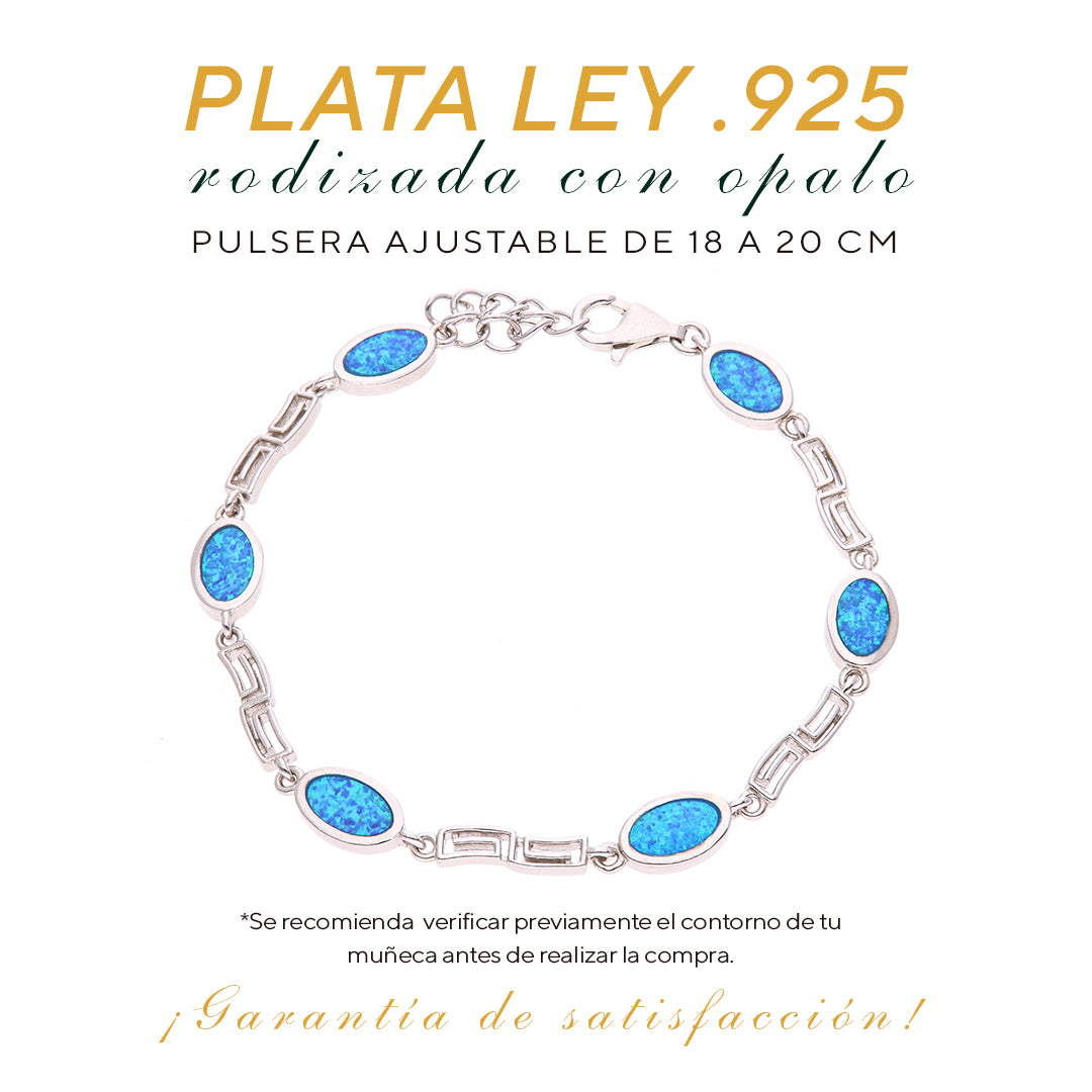 Pulsera Óvalos de Ópalo en Plata.925