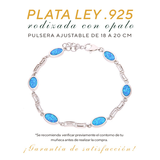 Pulsera Óvalos de Ópalo en Plata.925