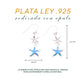 Aretes Colgantes Estrella de Mar, Ópalo Plata.925
