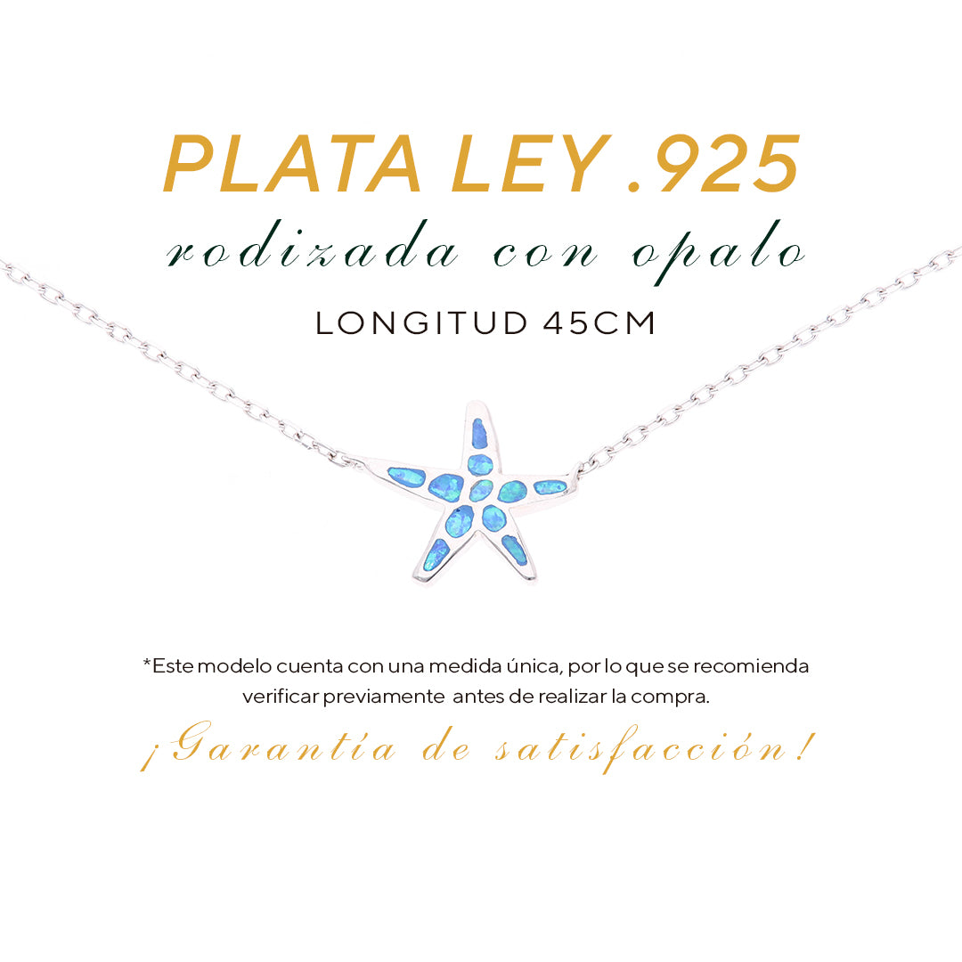 Collar Estrella de Mar de Ópalo en Plata .925