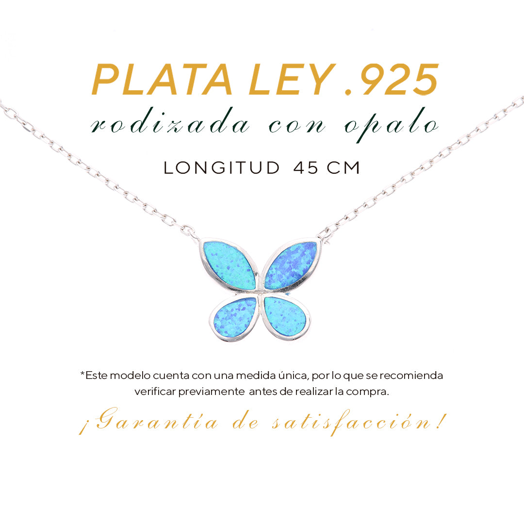 Collar Mariposa de Ópalo en Plata.925