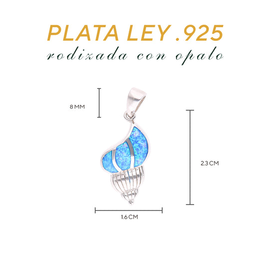 Dije Concha Marina Larimar en Plata.925