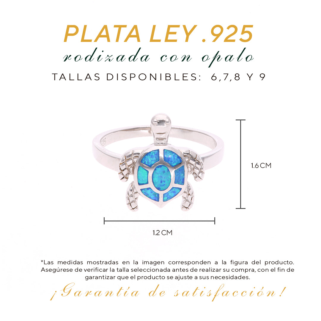 Anillo Tortuga Marina de Ópalo en Plata.925