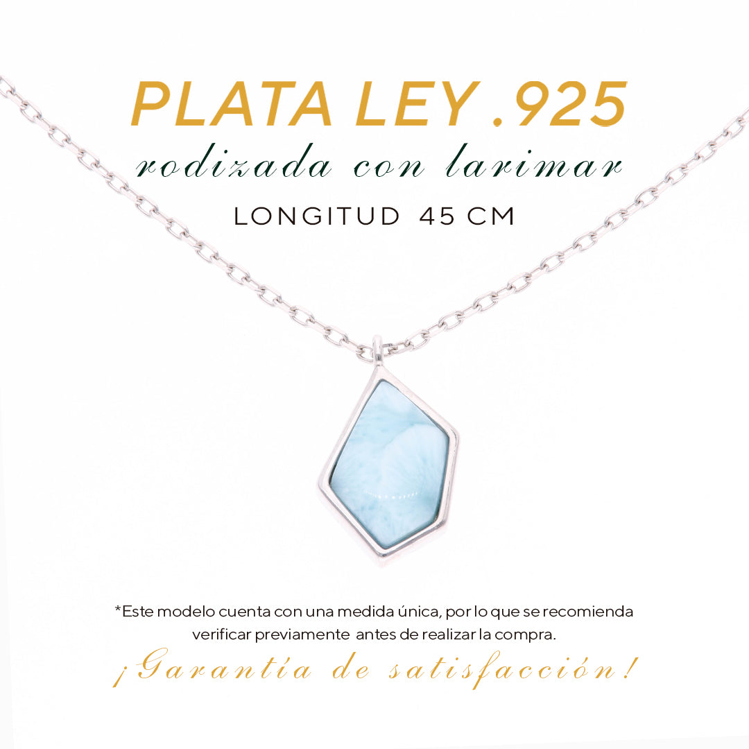 Collar Rombo de Larimar Plata.925
