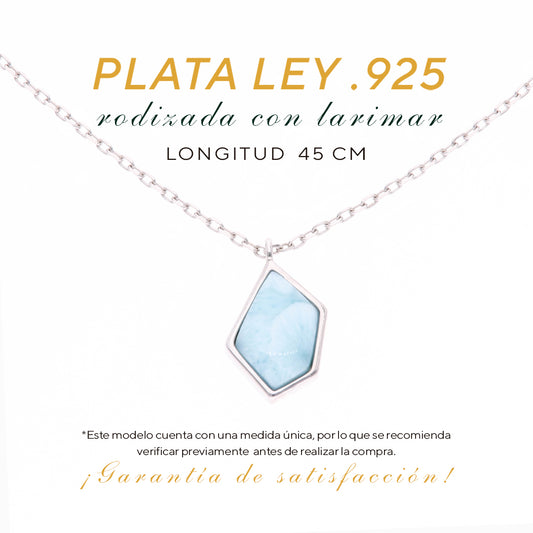 Collar Rombo de Larimar Plata.925