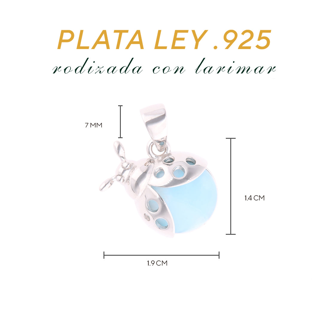 Dije Catarina de Larimar en Plata .925