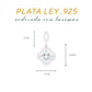 Dije Flor Decorativa Larimar en Plata.925