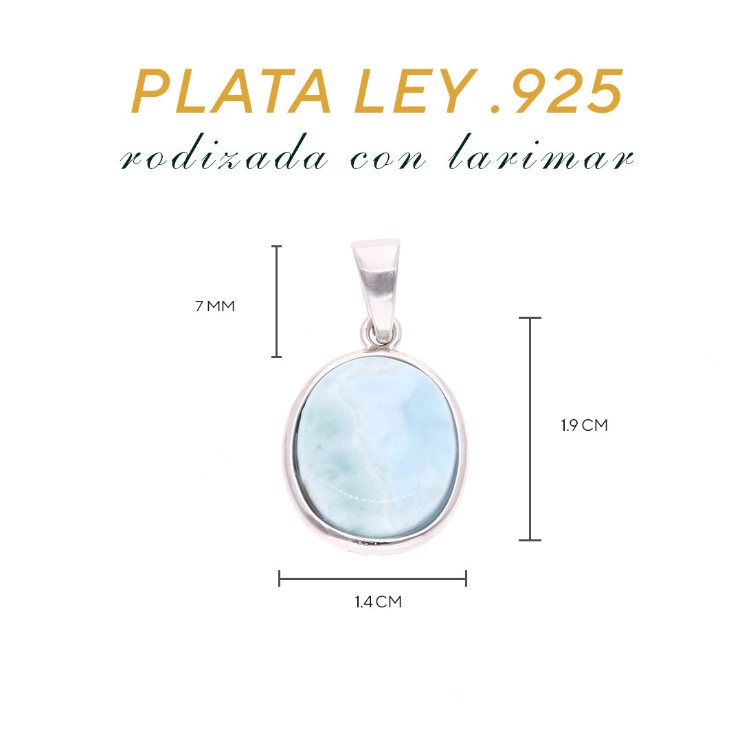 Collar Ovalado Clásico de Larimar en Plata.925