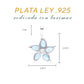 Dije Flor de Larimar en Plata.925