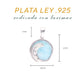 Dije Circular Media Luna Larimar en Plata.925