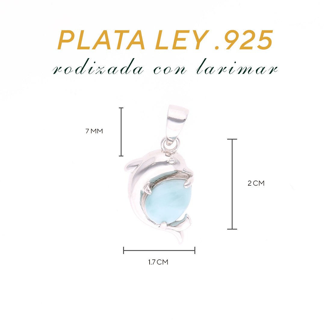 Dije Delfín de Larimar en Plata.925