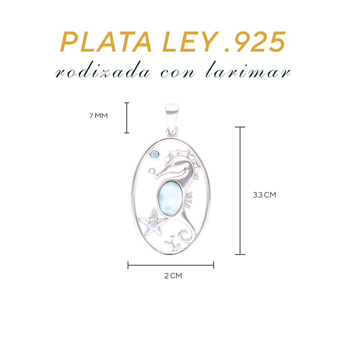 Dije Artístico Marino Larimar en Plata.925