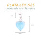 Dije Corazón con Detalle Floral Larimar Plata.925