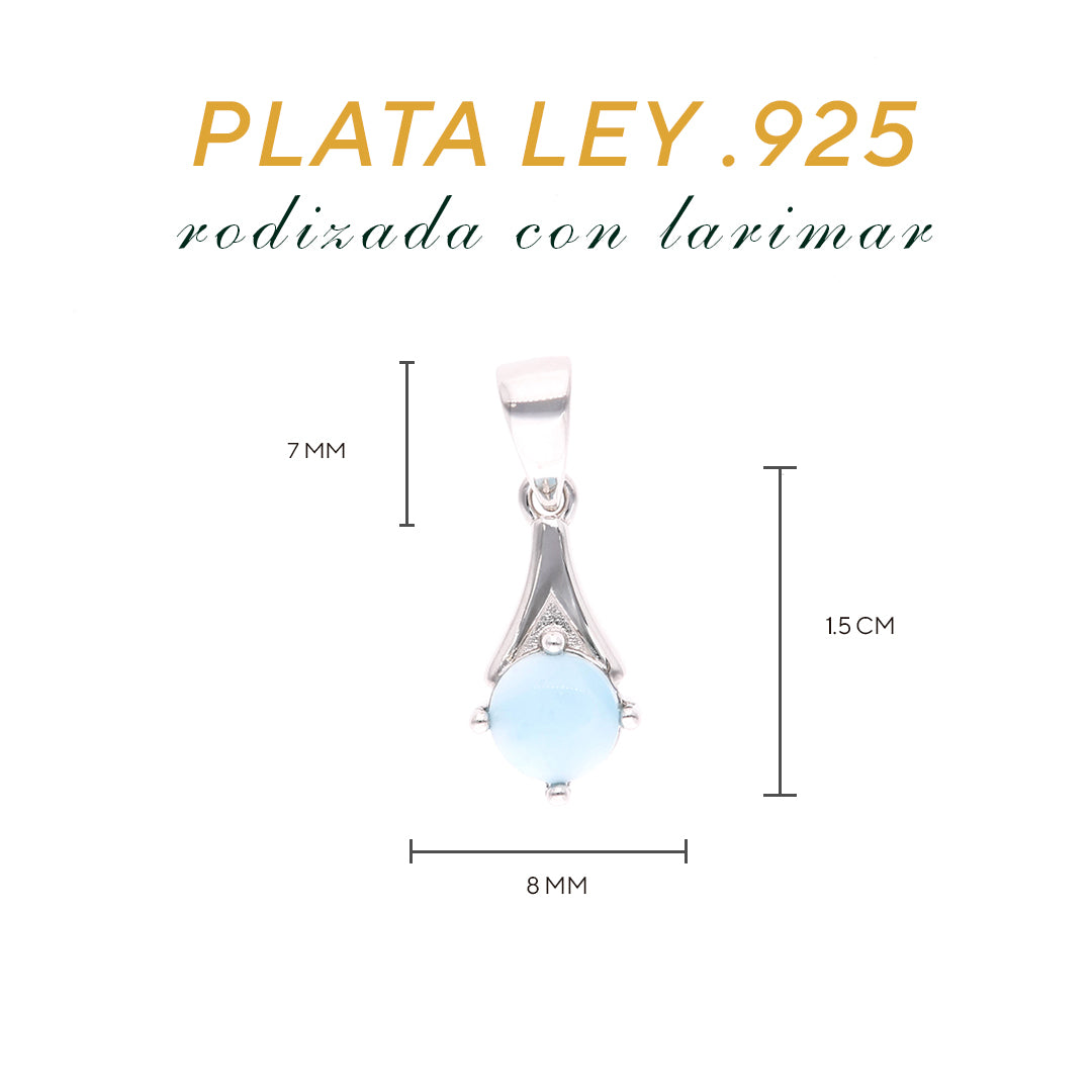 Dije Triangular Larimar en Plata.925