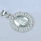 Dije  de Plata .925 en diseño de la  Virgen de Guadalupe con topacio blanco , Mod. DRP029LP - Joyería Religiosa