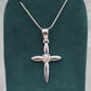 Dije Plata .925 Forma Cruz con Topacio blanco  Mod. DRP061 - Joyería Religiosa