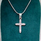 Dije de Plata .925 en forma Cruz con Topacio blanco Mod. CTDVP020- Joyería Religiosa