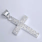 Dije de  Plata .925 en  Forma de  Cruz con Topacio blanco  Mod. DRP013 - Joyería Religiosa