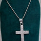 Dije de  Plata .925 en  Forma de  Cruz con Topacio blanco  Mod. DRP013 - Joyería Religiosa