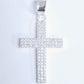 Dije de  Plata .925 en  Forma de  Cruz con Topacio blanco  Mod. DRP013 - Joyería Religiosa