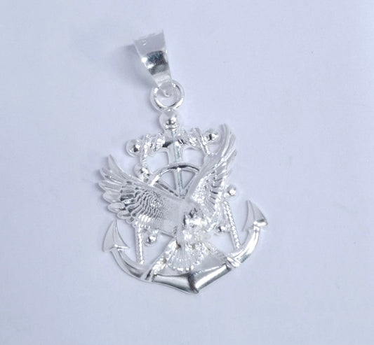 Dije  de Plata Ley .925  en forma de Ancla con Águila  Mod. DA128
