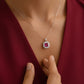 Dije Plata Ley 925 con Rodio y Zirconia AAA Color Rojo Rubí y Blanco