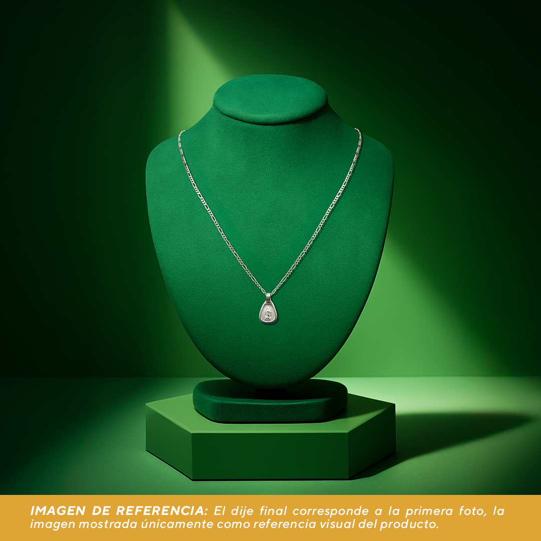 Set de Dije y Cadena de Plata - Sol y Luna con Cadena Fígaro .925
