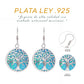 Detalle del gancho francés y trabajo artesanal calado — Aretes Árbol de la Vida plata .925