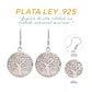 Detalle del gancho francés y trabajo artesanal calado — Aretes Árbol de la Vida ópalo blanco plata .925
