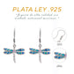 Aretes Libélula con Ópalo Azul y Zirconia Lila — Plata Esterlina .925